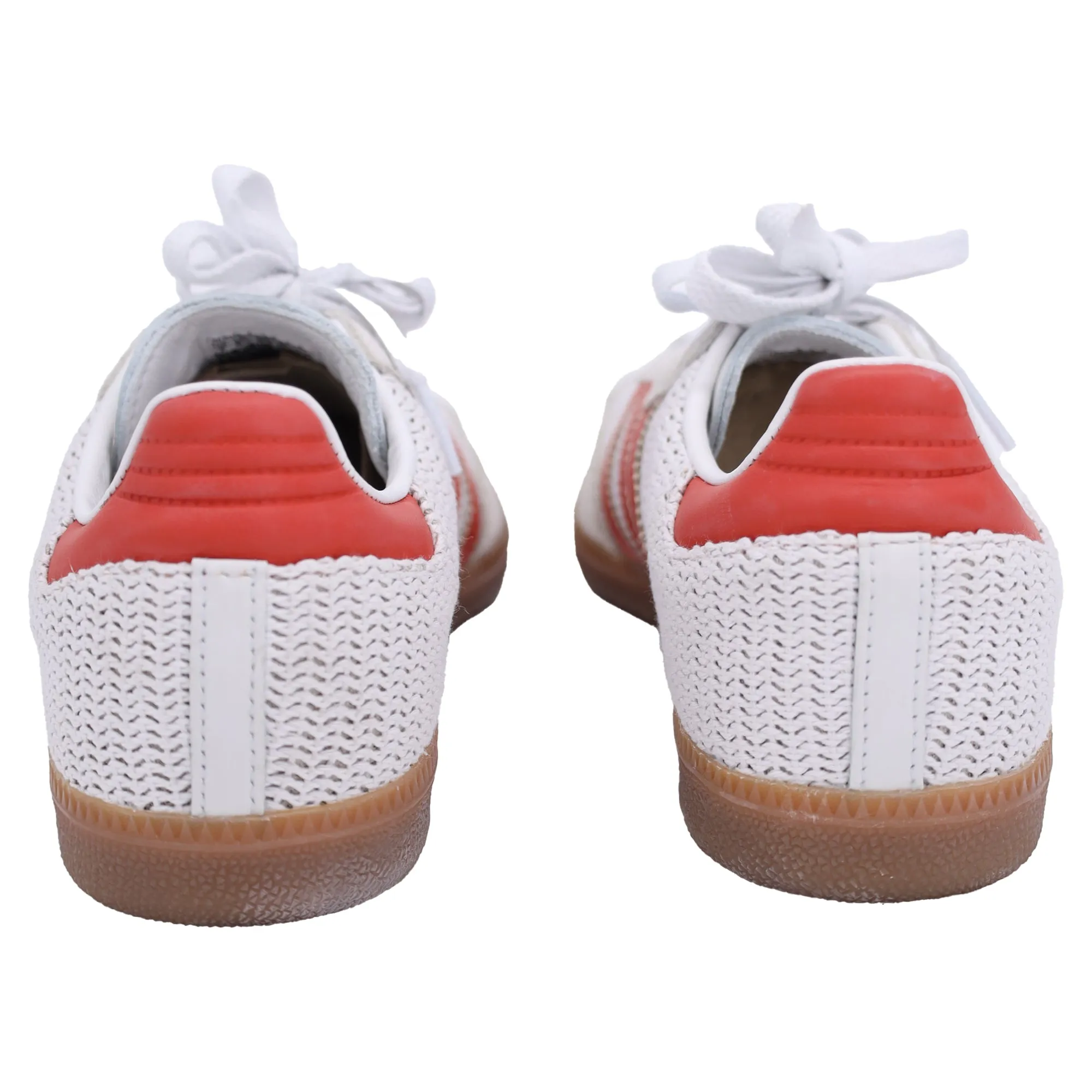 Adidas Samba OG Knitted Low-Top Sneakers in Red and White Leather and Suede