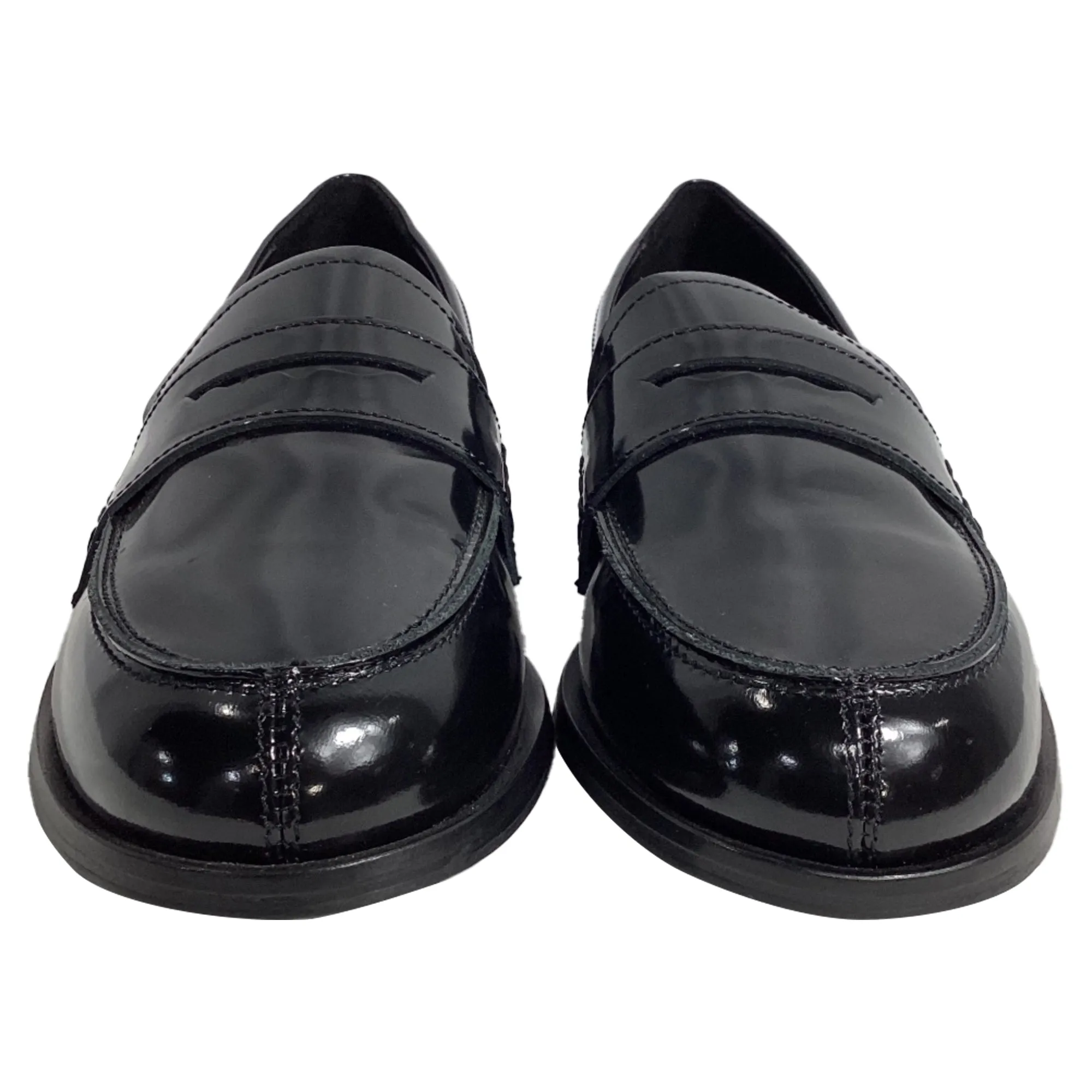 Aeyde Oscar Penny-Slot Loafers in Black Brushed Leather