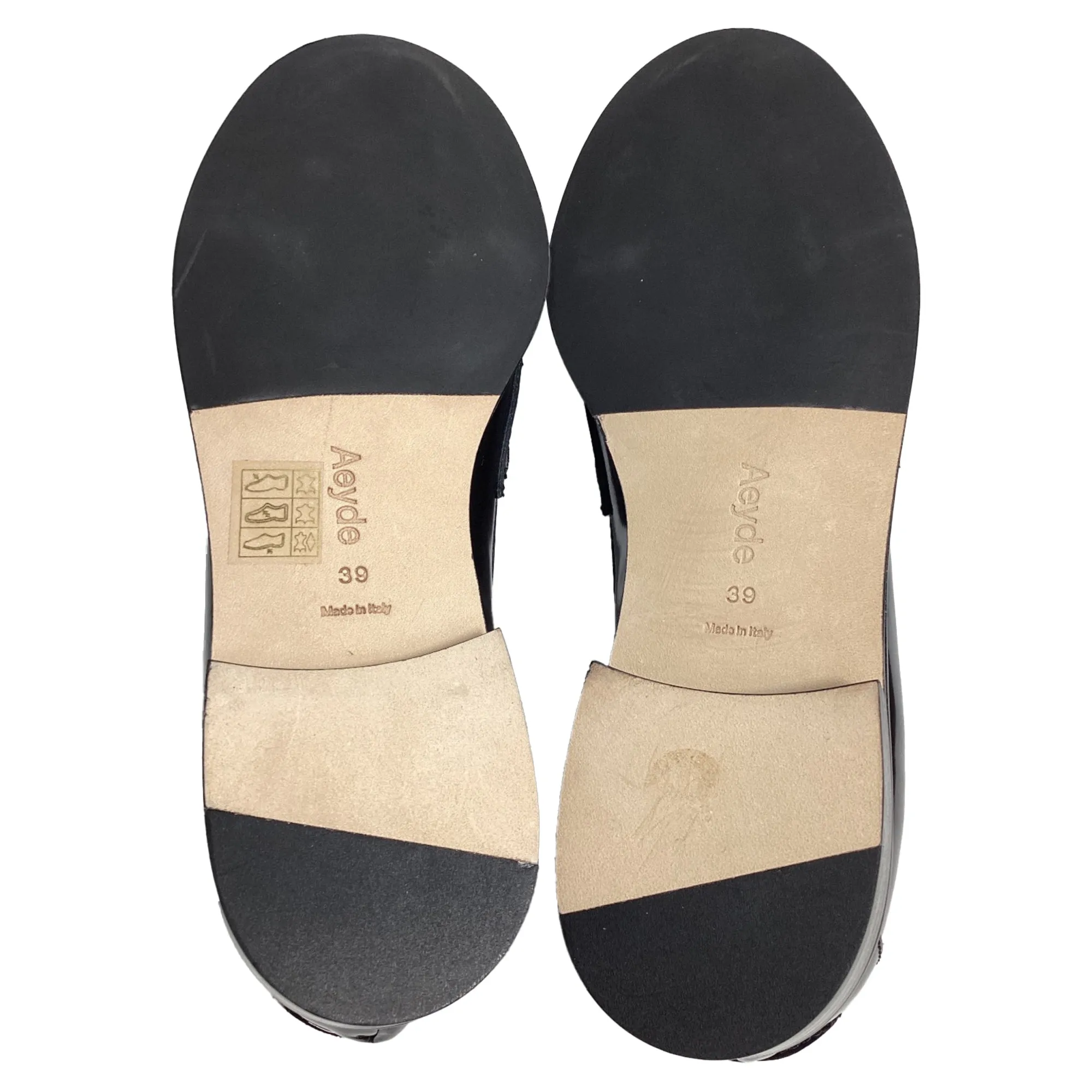 Aeyde Oscar Penny-Slot Loafers in Black Brushed Leather