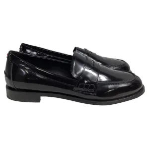 Aeyde Oscar Penny-Slot Loafers in Black Brushed Leather