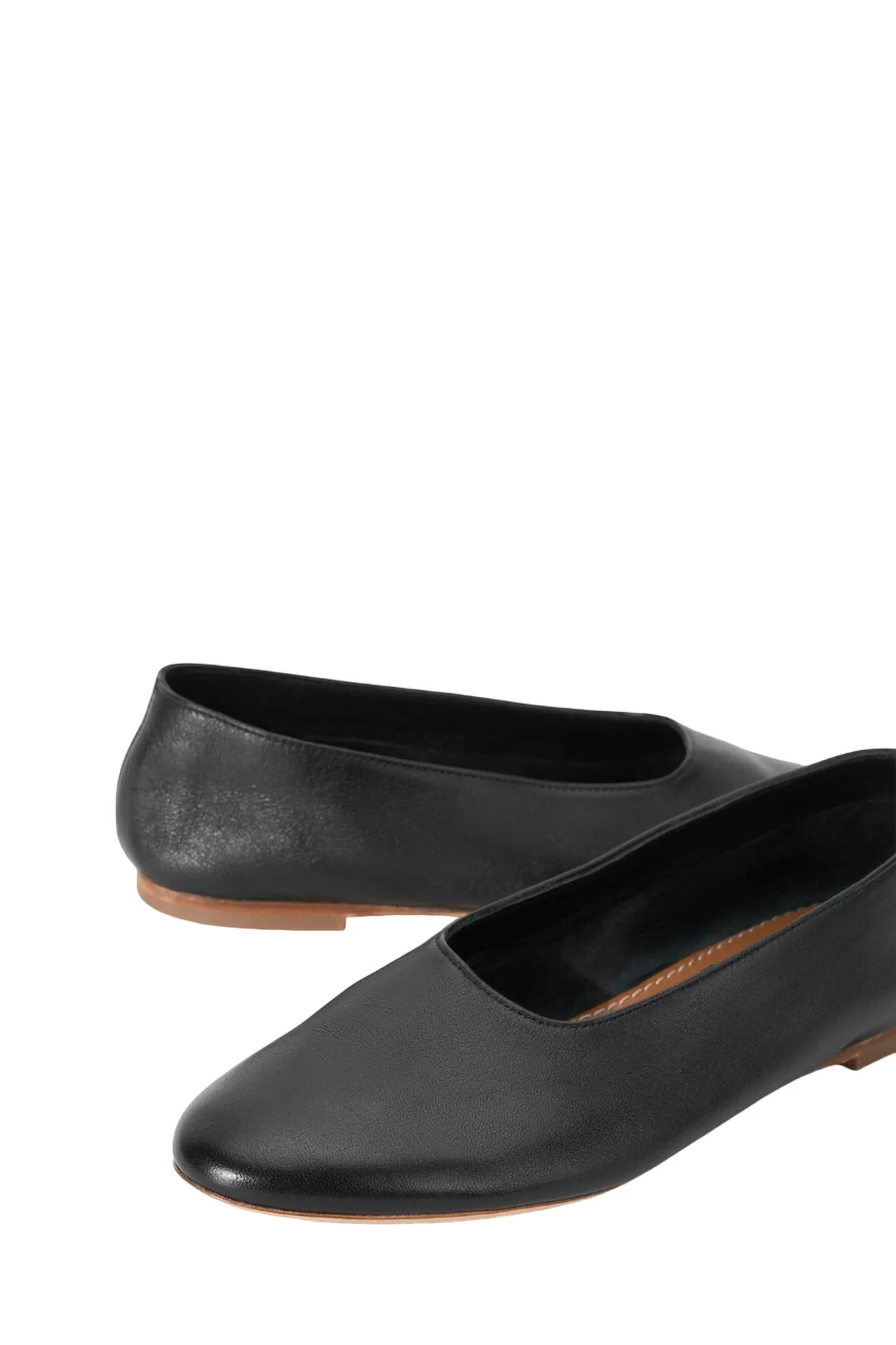 Alba Ballet Leather Flats In Black