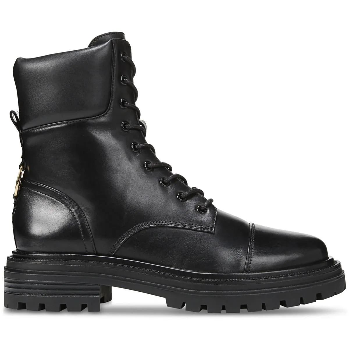 Aleia Womens Leather Lace-Up Combat & Lace-Up Boots