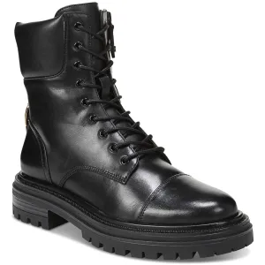 Aleia Womens Leather Lace-Up Combat & Lace-Up Boots