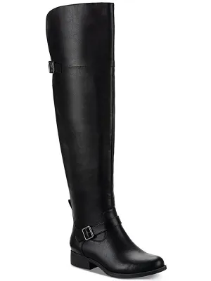 Anyaa Womens Faux Leather Over-The-Knee Boots