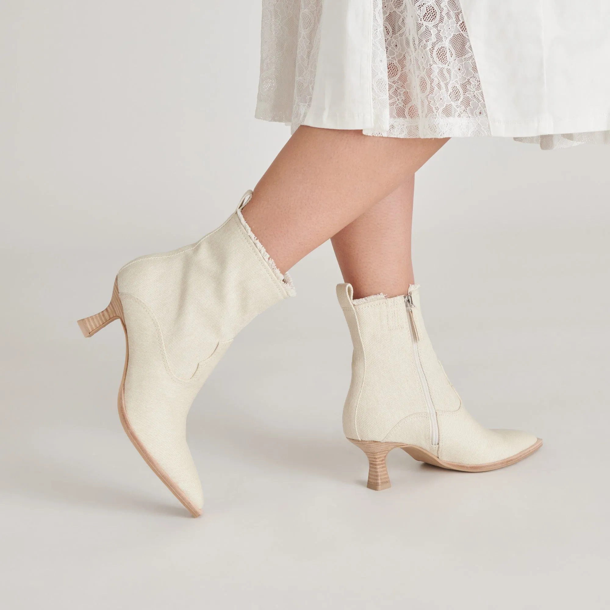 Austin Boots Ivory Denim