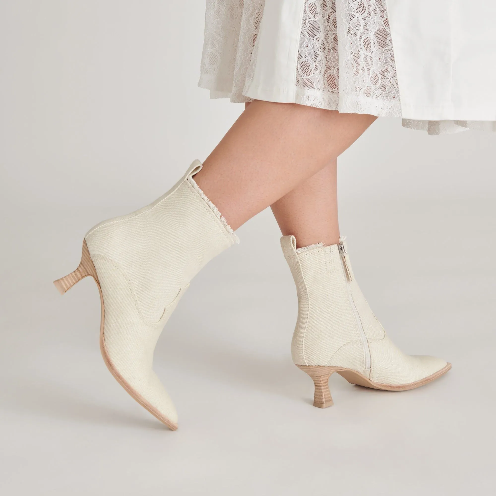 Austin Boots Ivory Denim