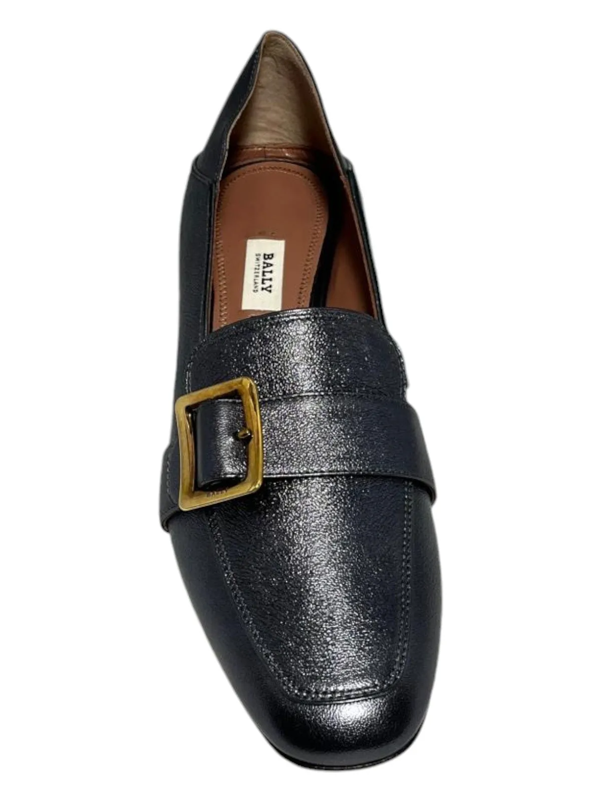 Bally Janelle 6217720 Ladies Metal Gray Loafers Leather
