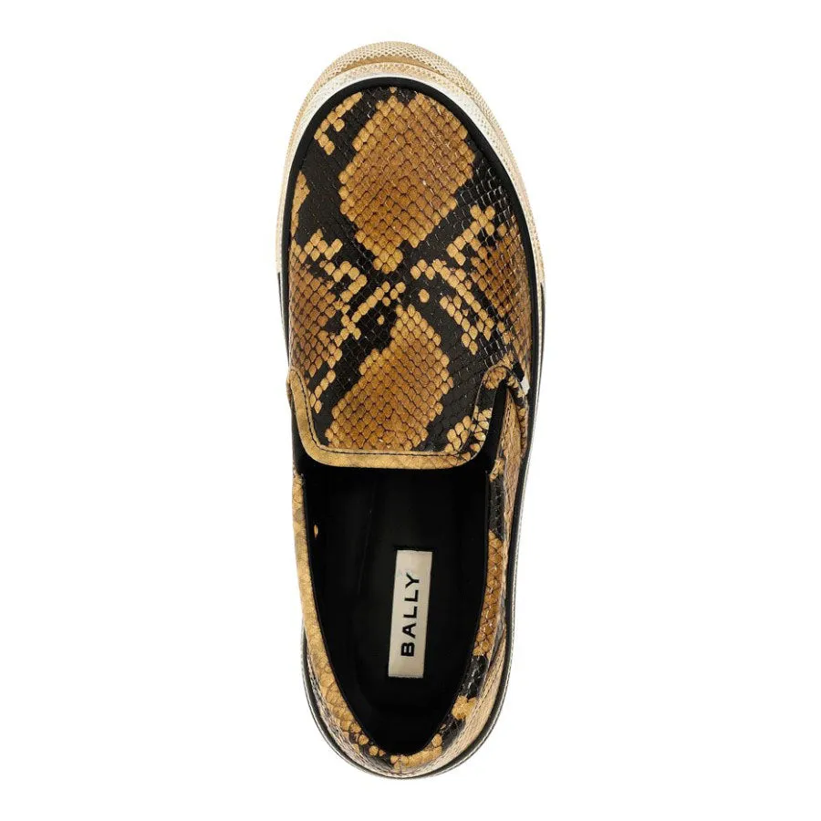 Bally Leory 6304242 Women's Snakeskin-Effect Leather Sneakers