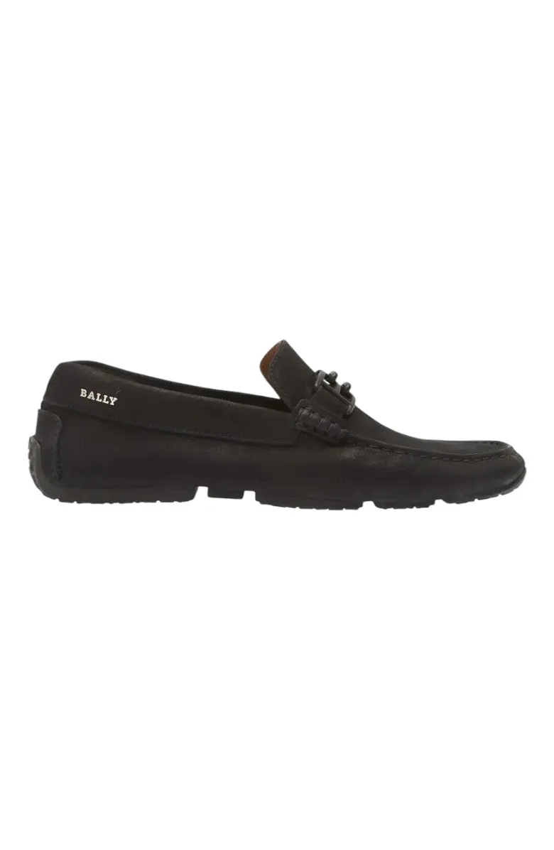 Bally Parsal 6303265 Men's Black Suede Leather Driver Loafers
