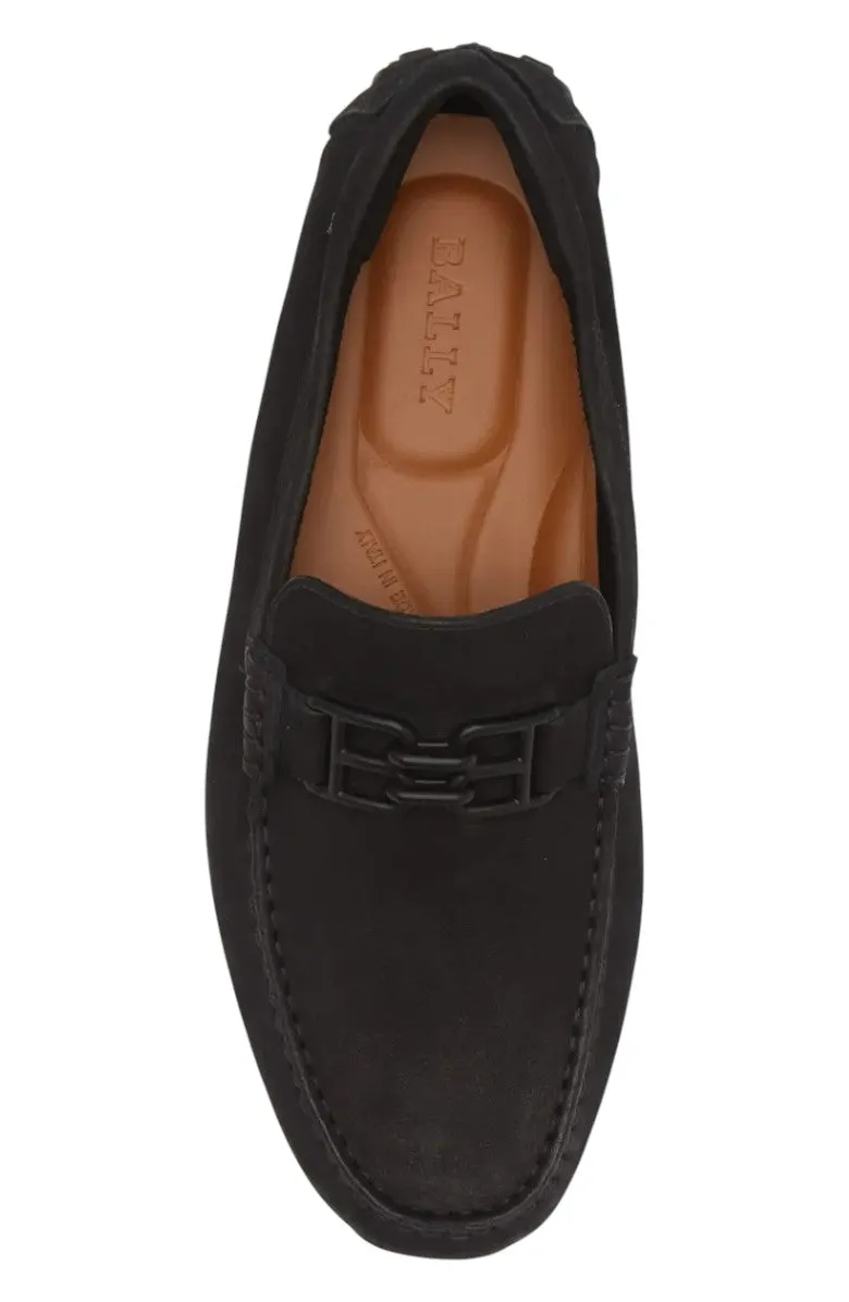 Bally Parsal 6303265 Men's Black Suede Leather Driver Loafers