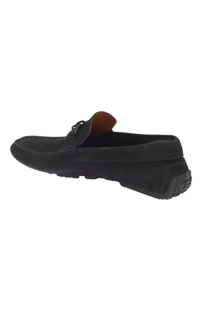 Bally Parsal 6303265 Men's Black Suede Leather Driver Loafers