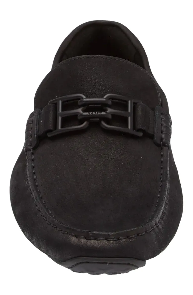 Bally Parsal 6303265 Men's Black Suede Leather Driver Loafers