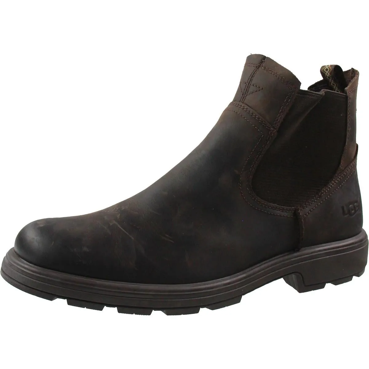 Biltmore  Mens Leather Pull On Chelsea Boots