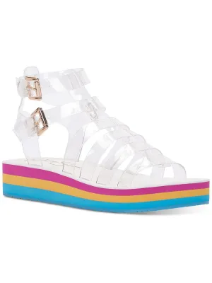 Bimala Womens Buckle Ankle Strap Wedge Sandals