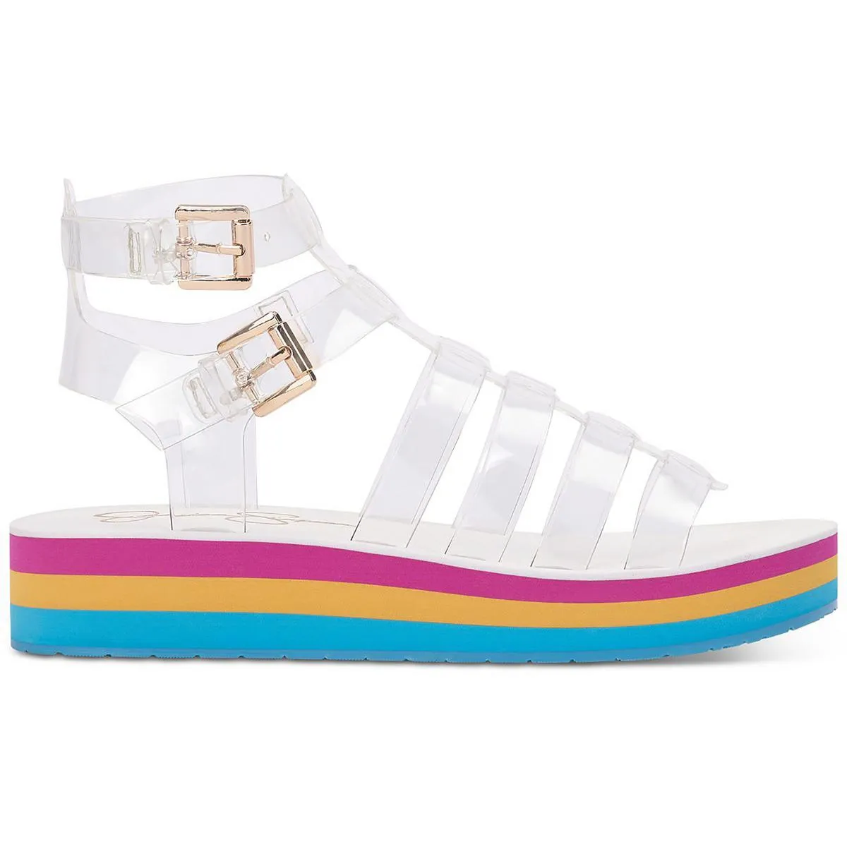 Bimala Womens Buckle Ankle Strap Wedge Sandals