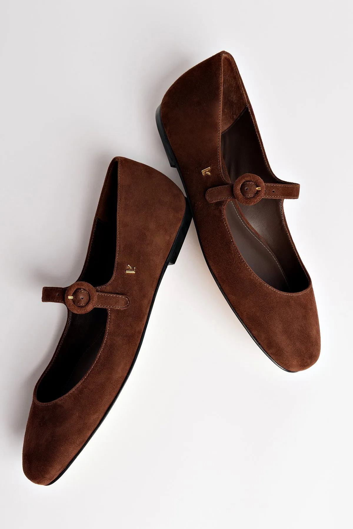 Blair Ballet Flat In Brown Suede