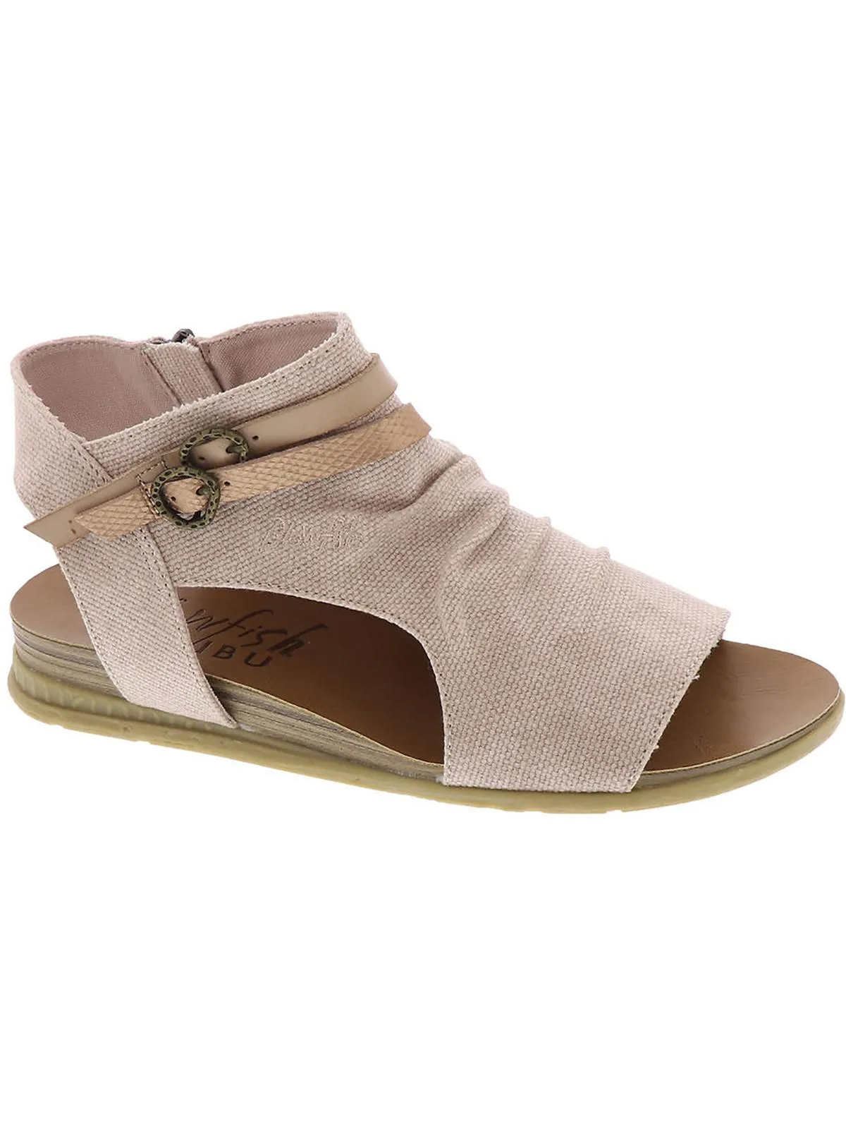 Boxie  Womens Open Toe Flats Ankle Strap