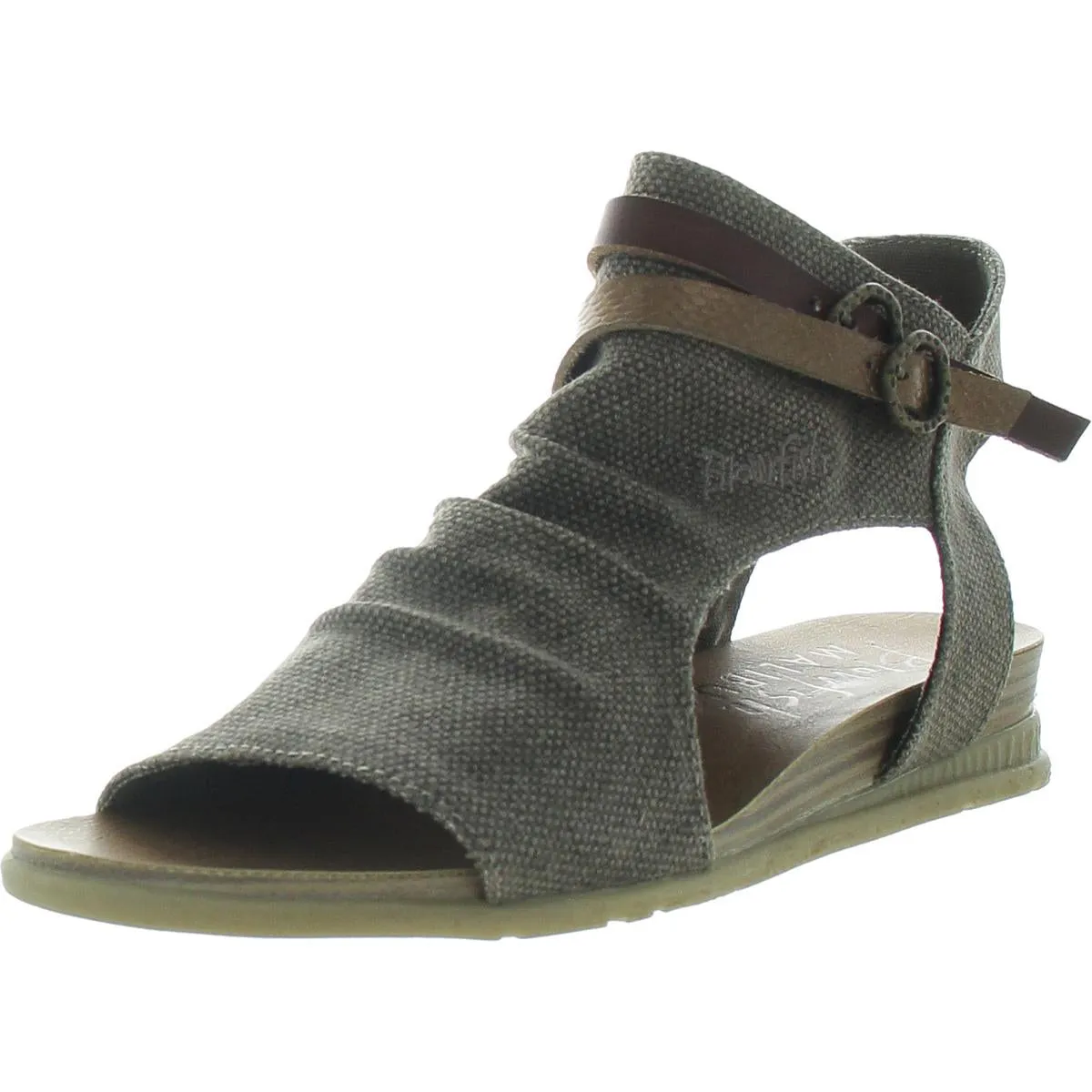 Boxie  Womens Open Toe Flats Ankle Strap