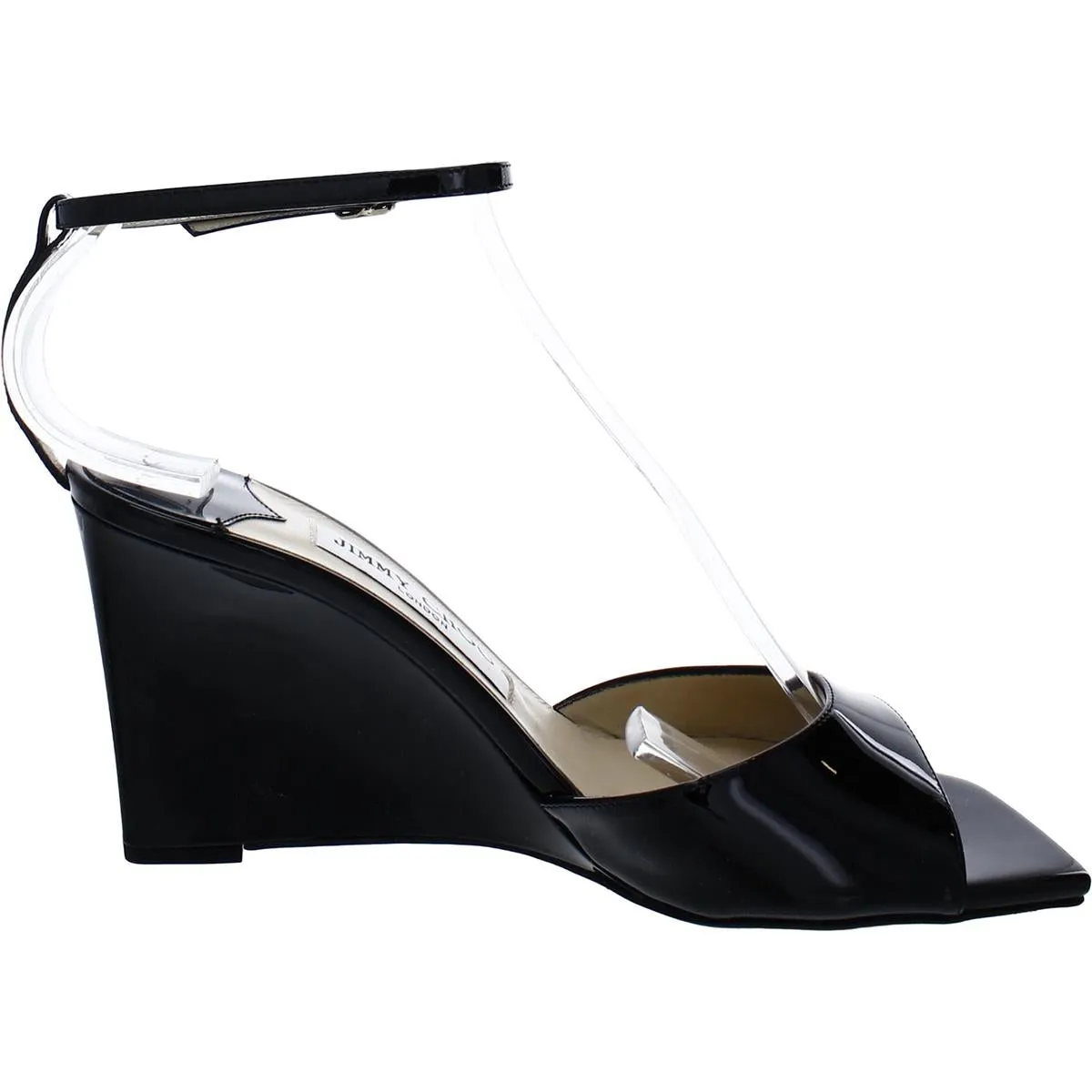Brien 85 Womens Patent Leather Ankle Strap Wedge Sandals