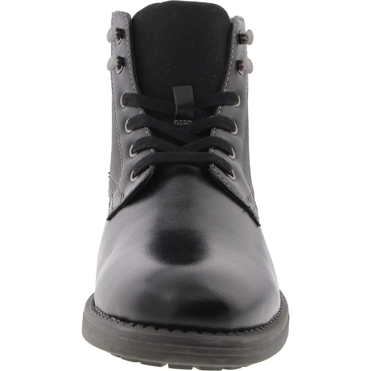 Bronson Mens Lace-Up Faux Leather Combat & Lace-Up Boots