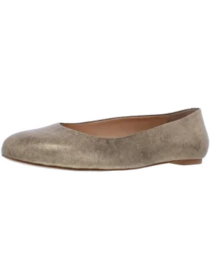 Bronwyn Womens Faux Leather Slip On Ballet Flats