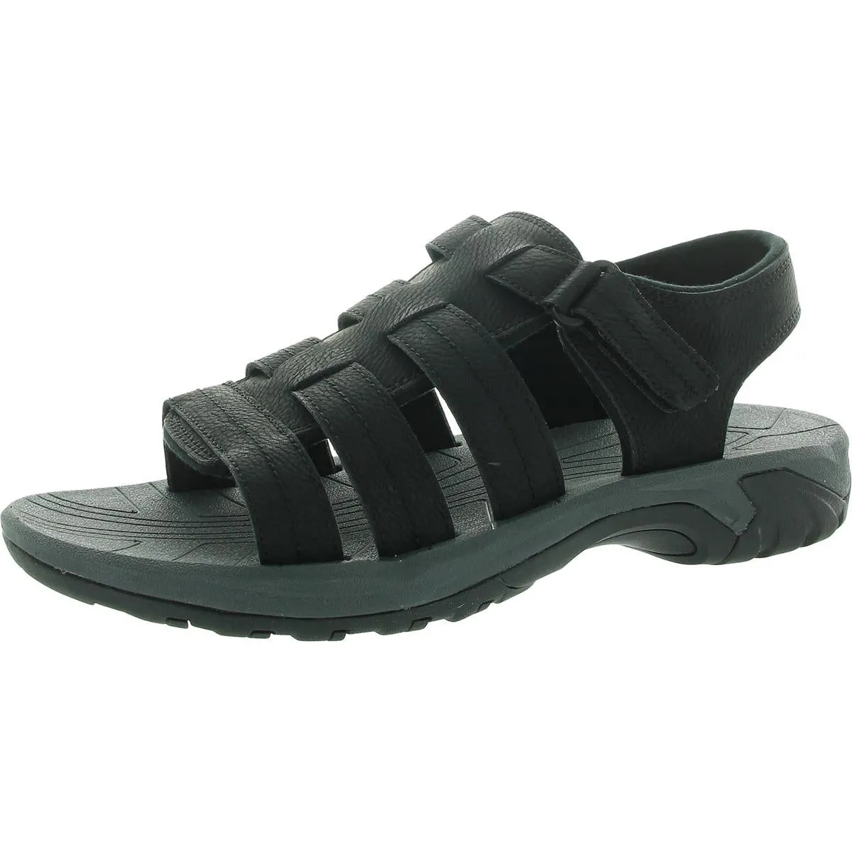 Byron Mens Strappy Faux Leather Fisherman Sandals