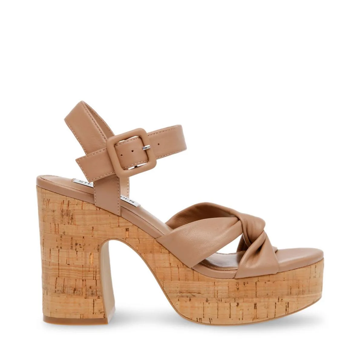 Cacy Womens Leather Ankle Strap Platform Sandals