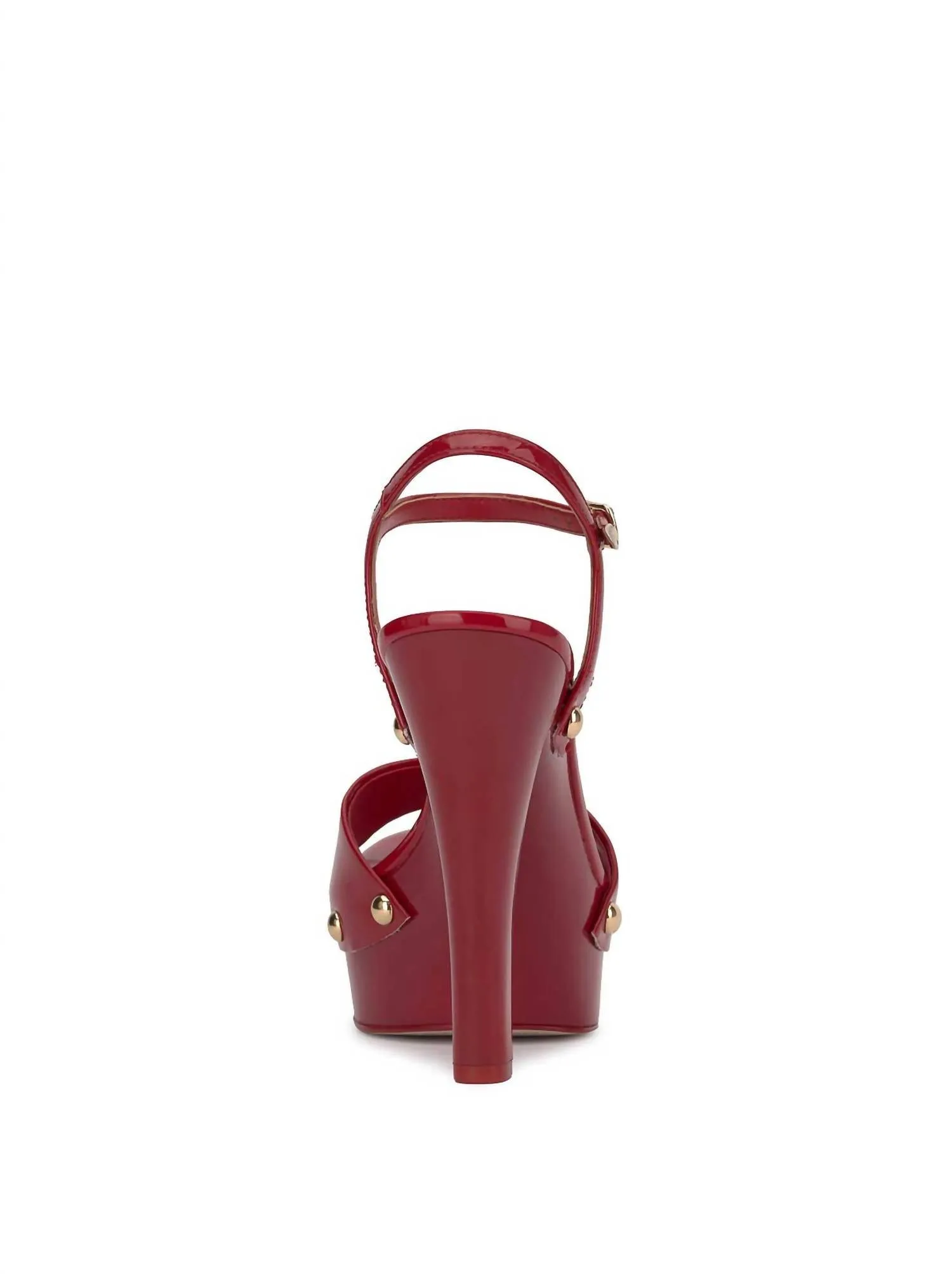 Calenta Studded Platform In Red Muse