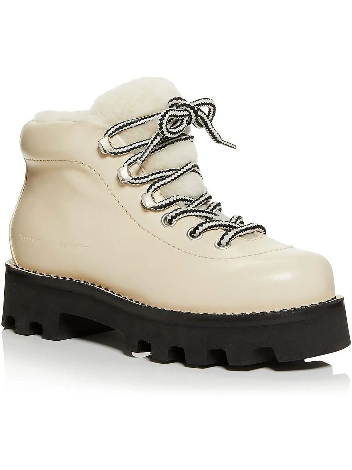 CA/MU Hiking Bootie Womens Leather Almond Toe Ankle Boots