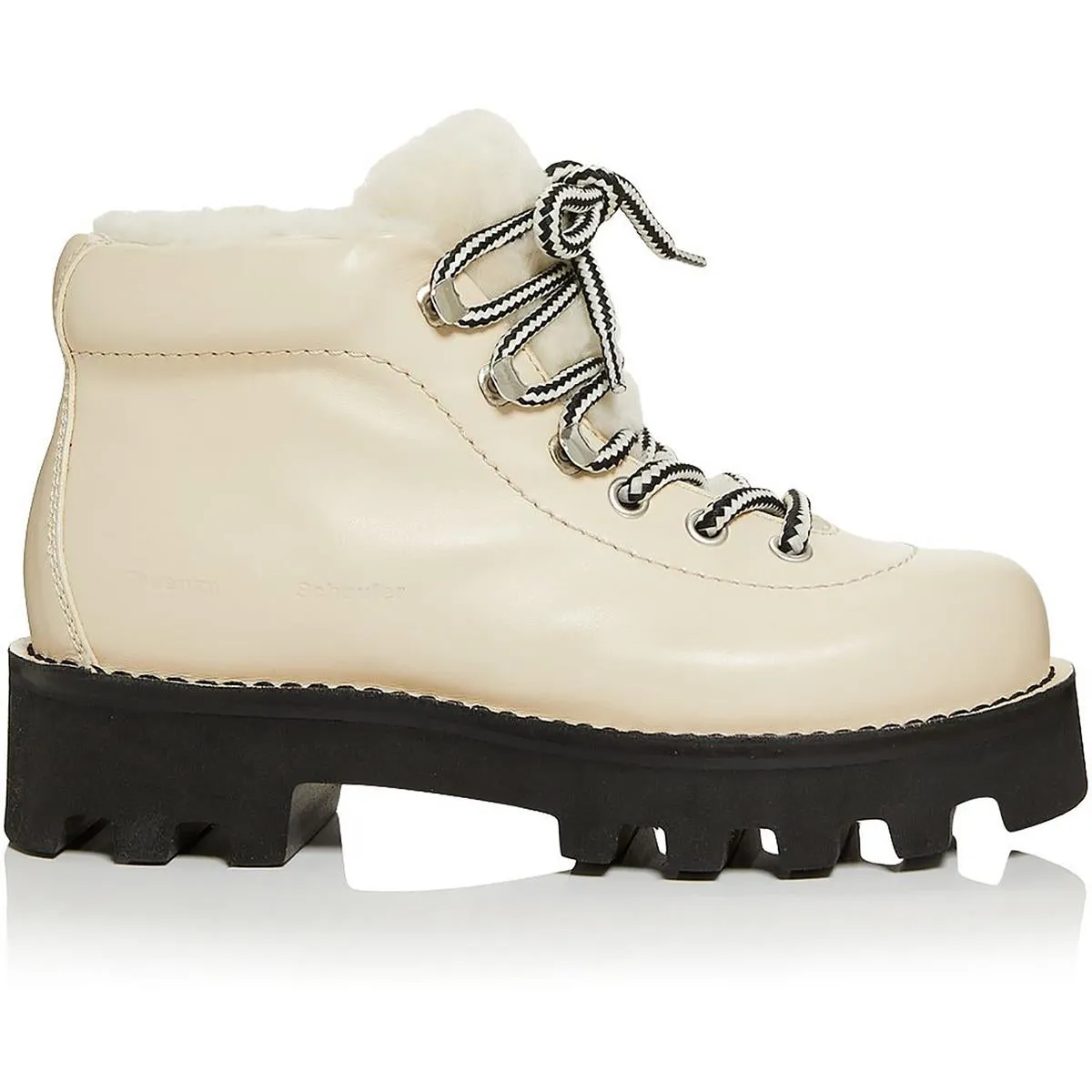 CA/MU Hiking Bootie Womens Leather Almond Toe Ankle Boots