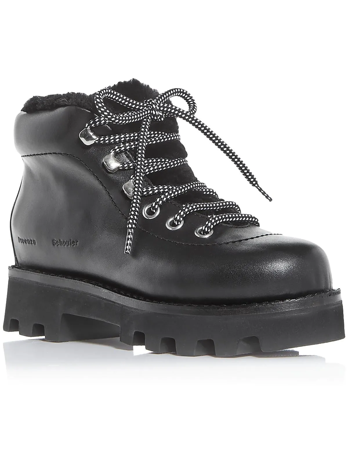 CA/MU Hiking Bootie Womens Leather Almond Toe Ankle Boots