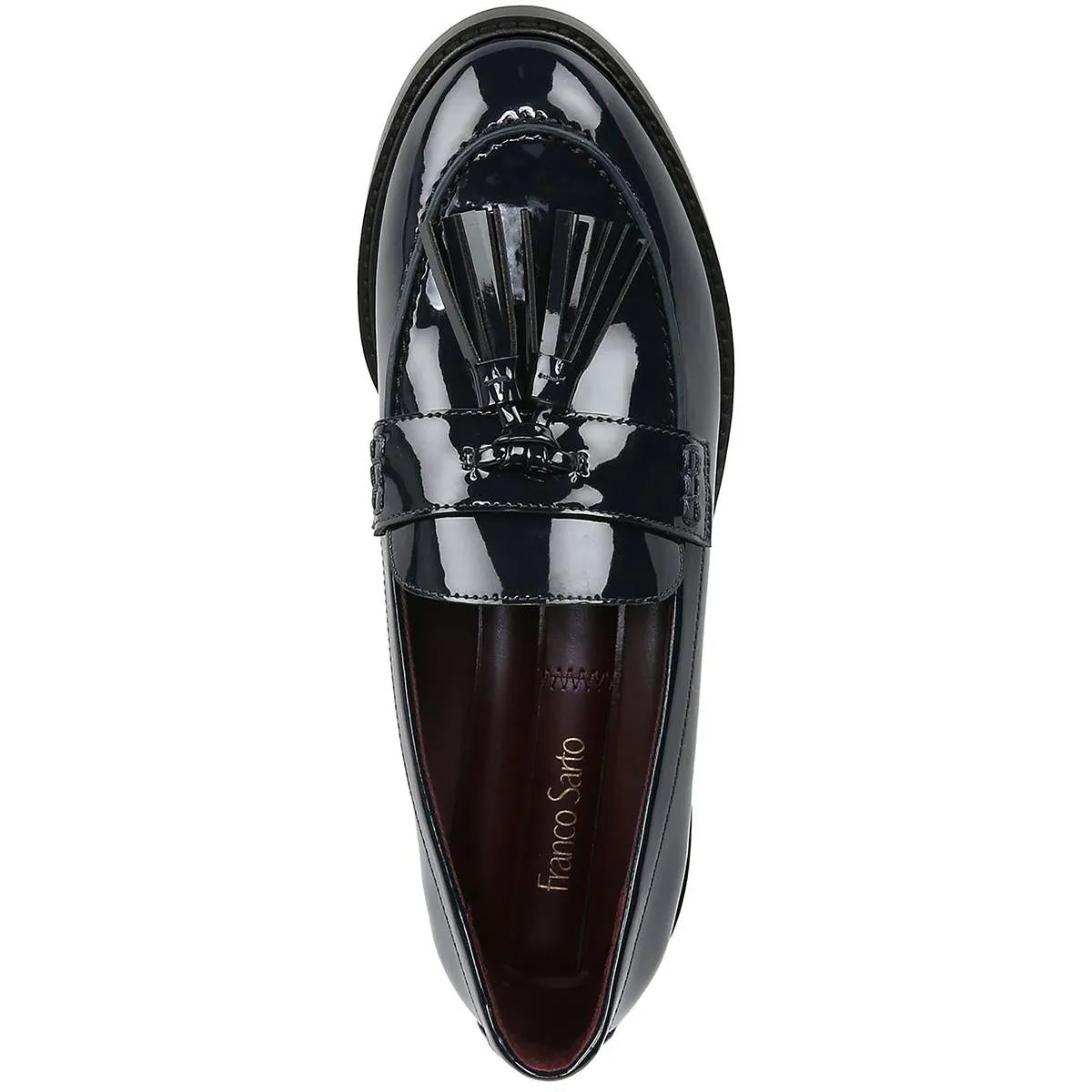 Carolyn Low Womens Patent Slip On Loafers