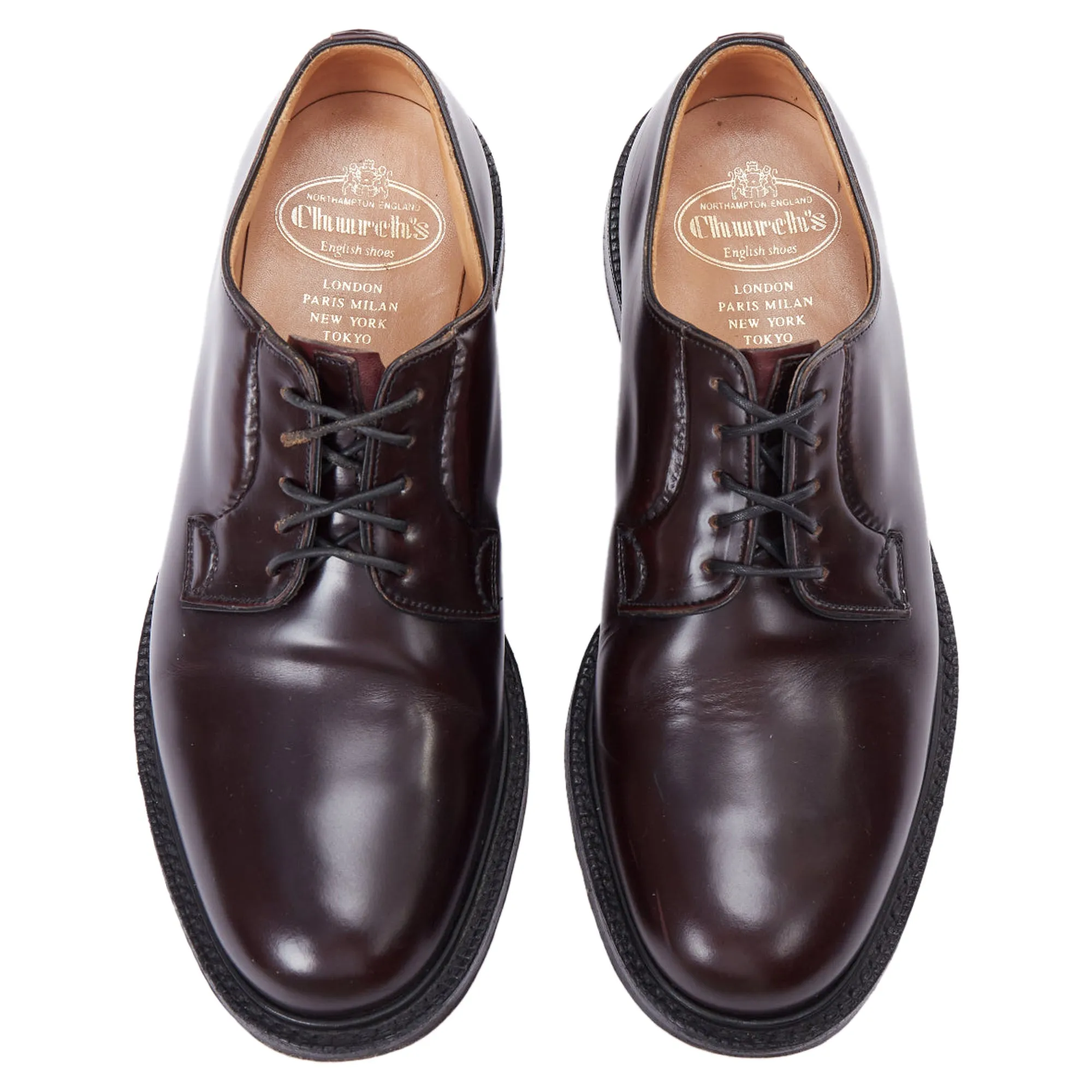 Church's Shannon burgundy smooth leather lace up classic loafers