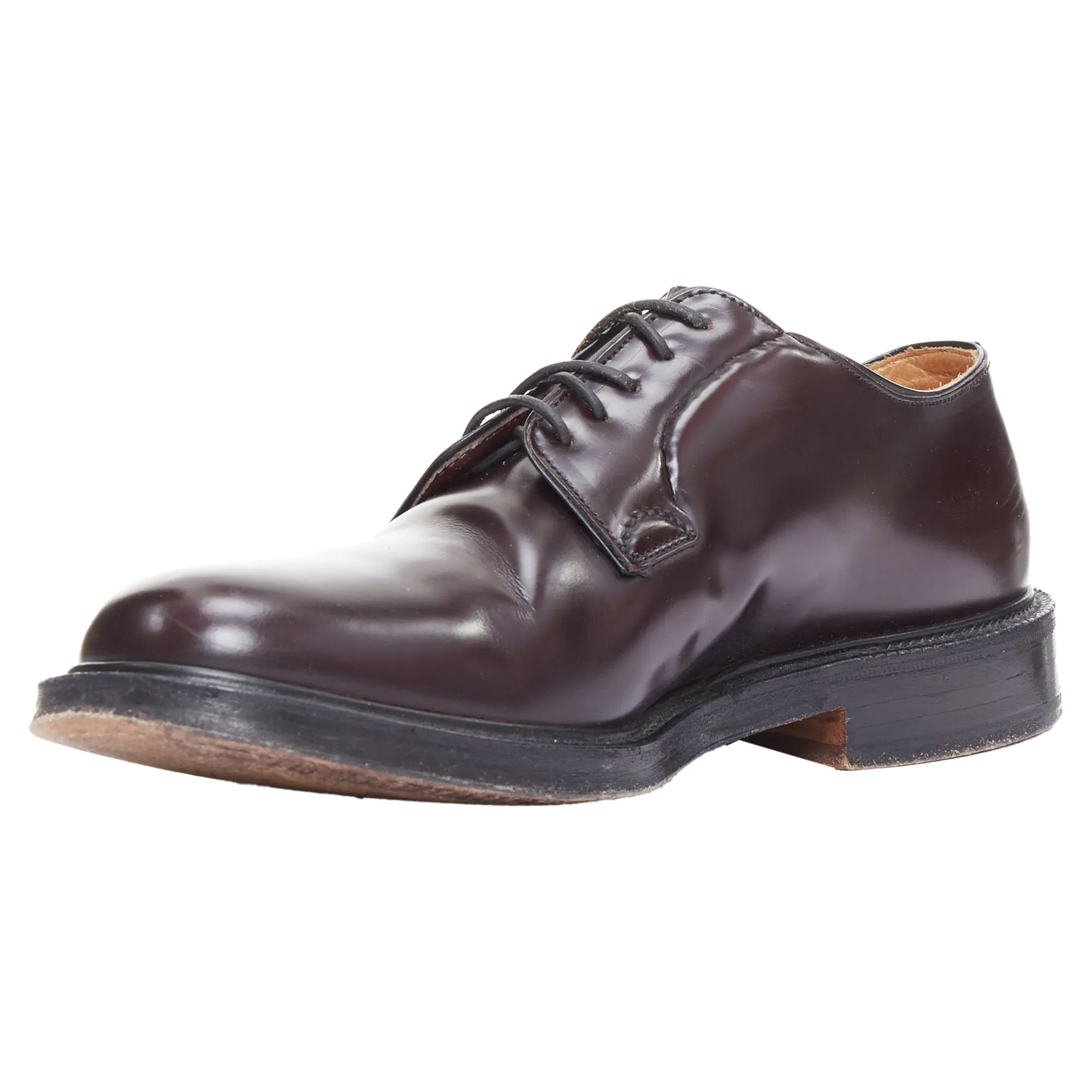 Church's Shannon burgundy smooth leather lace up classic loafers