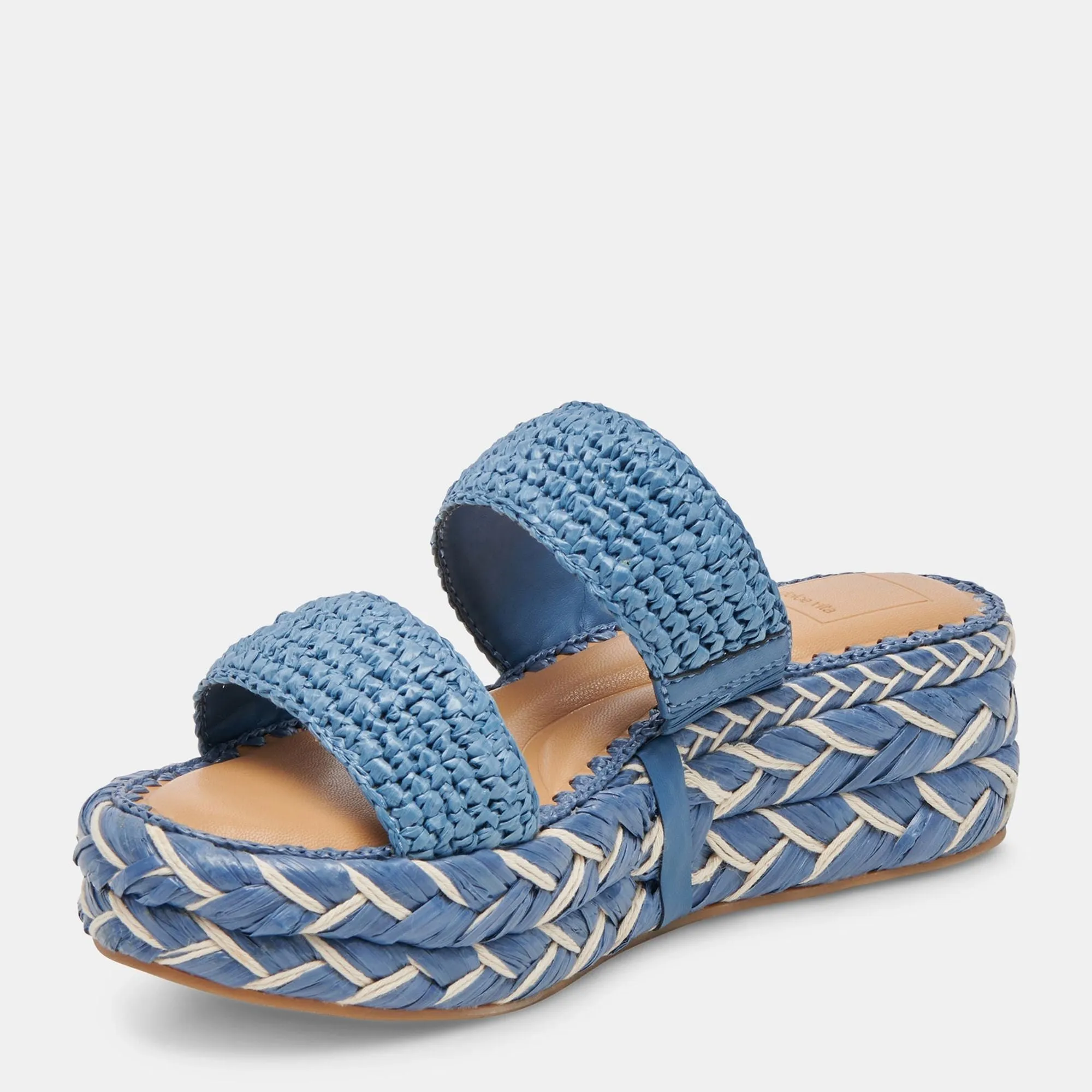 Corla Sandals Blue Raffia