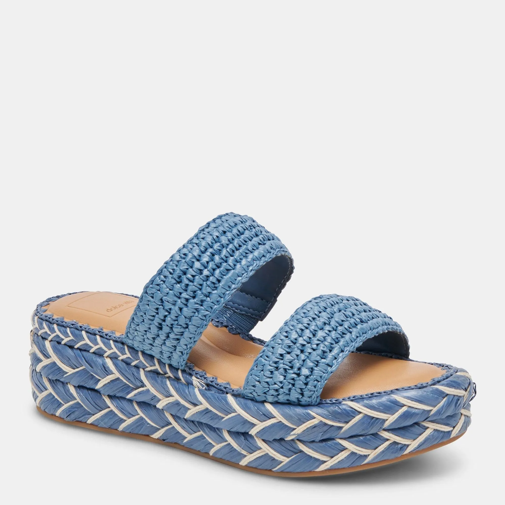 Corla Sandals Blue Raffia