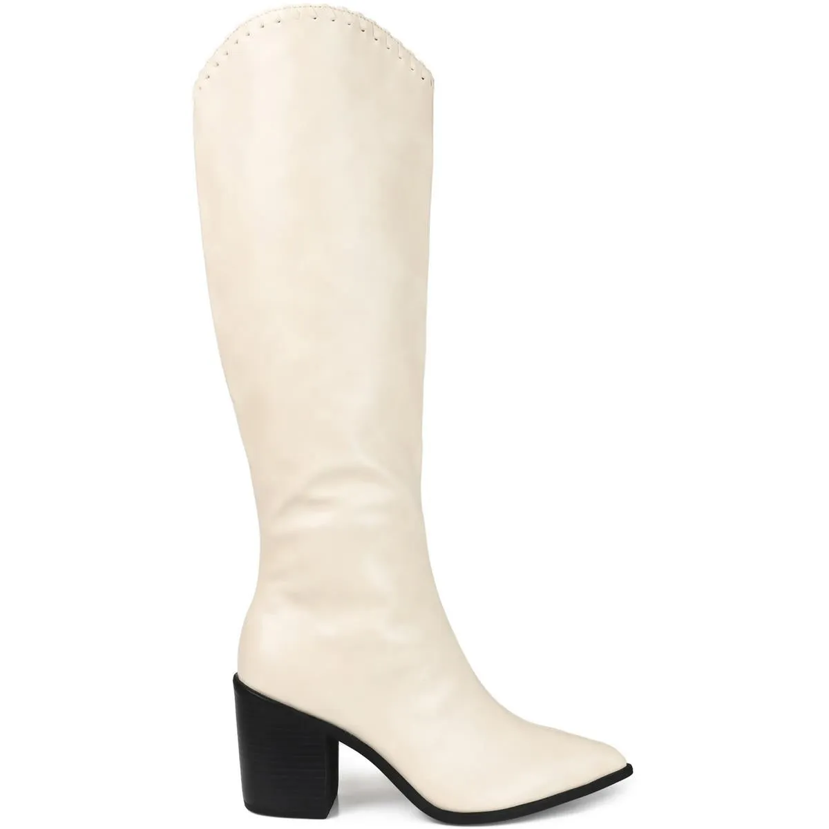 Daria Womens Faux Leather Pointed Toe Over-The-Knee Boots
