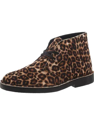 Desert Boot 2 Womens Calf Hair Block Heel Ankle Boots