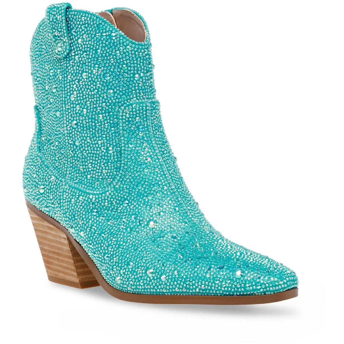 Diva  Womens Glass Stones Zipper Cowboy, Western Boots