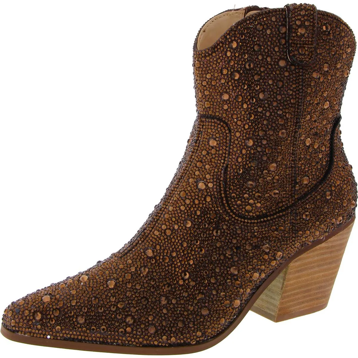 Diva  Womens Glass Stones Zipper Cowboy, Western Boots