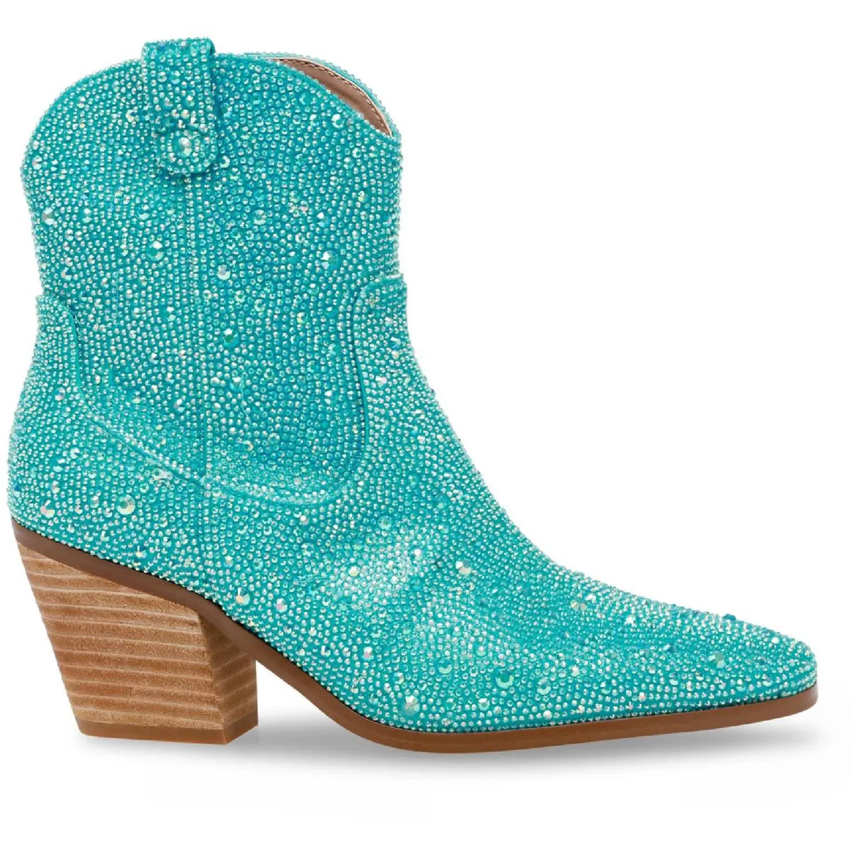 Diva  Womens Glass Stones Zipper Cowboy, Western Boots