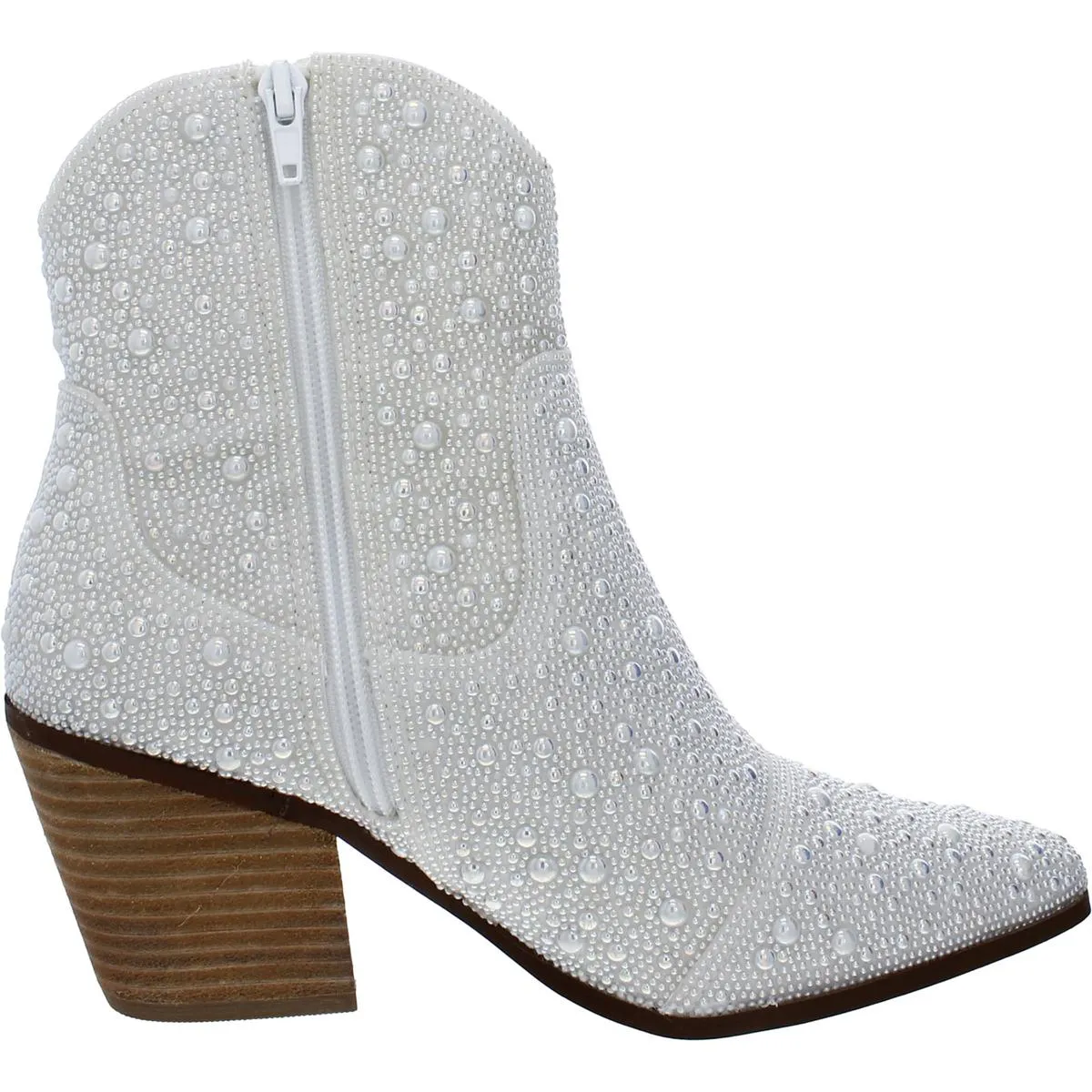 Diva  Womens Glass Stones Zipper Cowboy, Western Boots