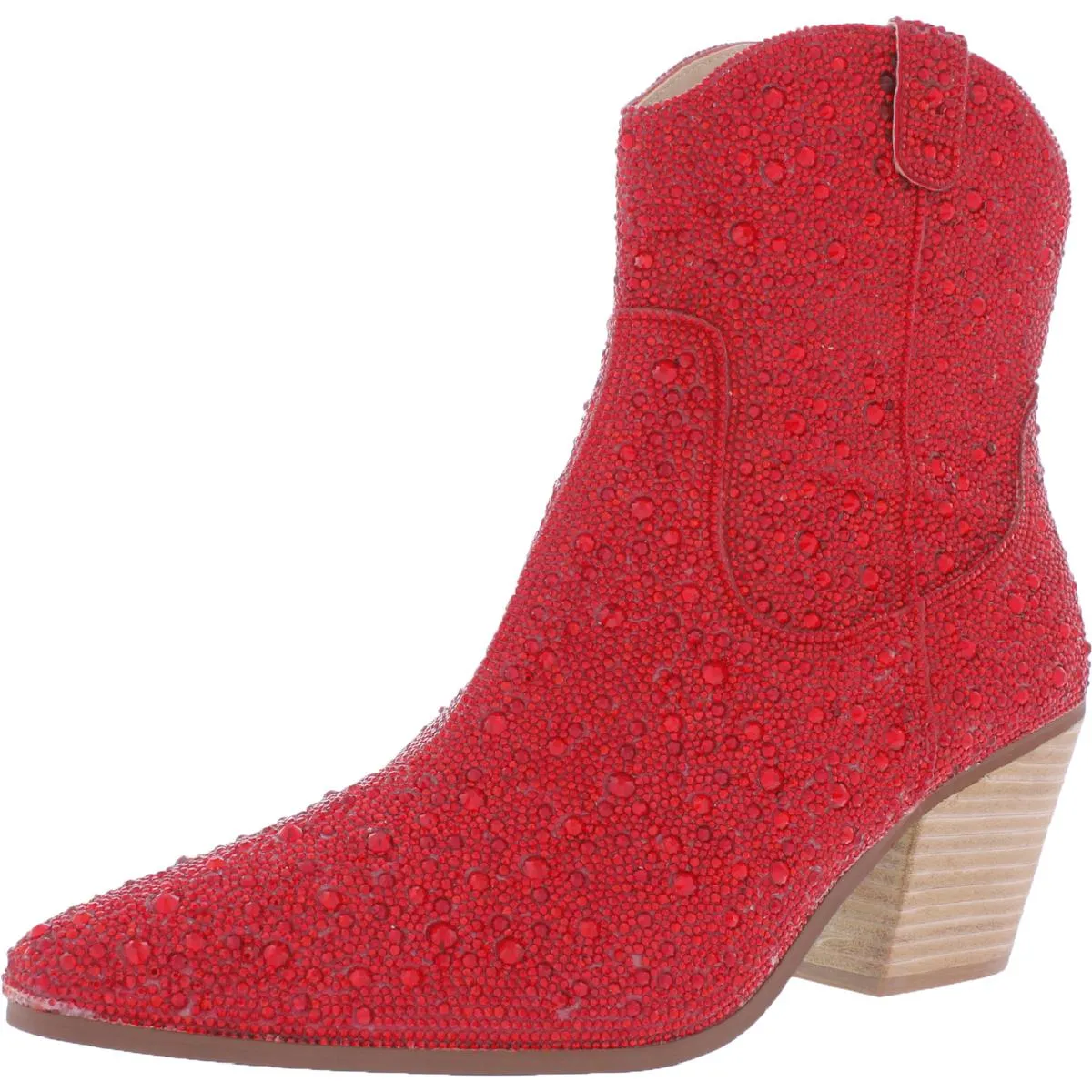 Diva  Womens Glass Stones Zipper Cowboy, Western Boots