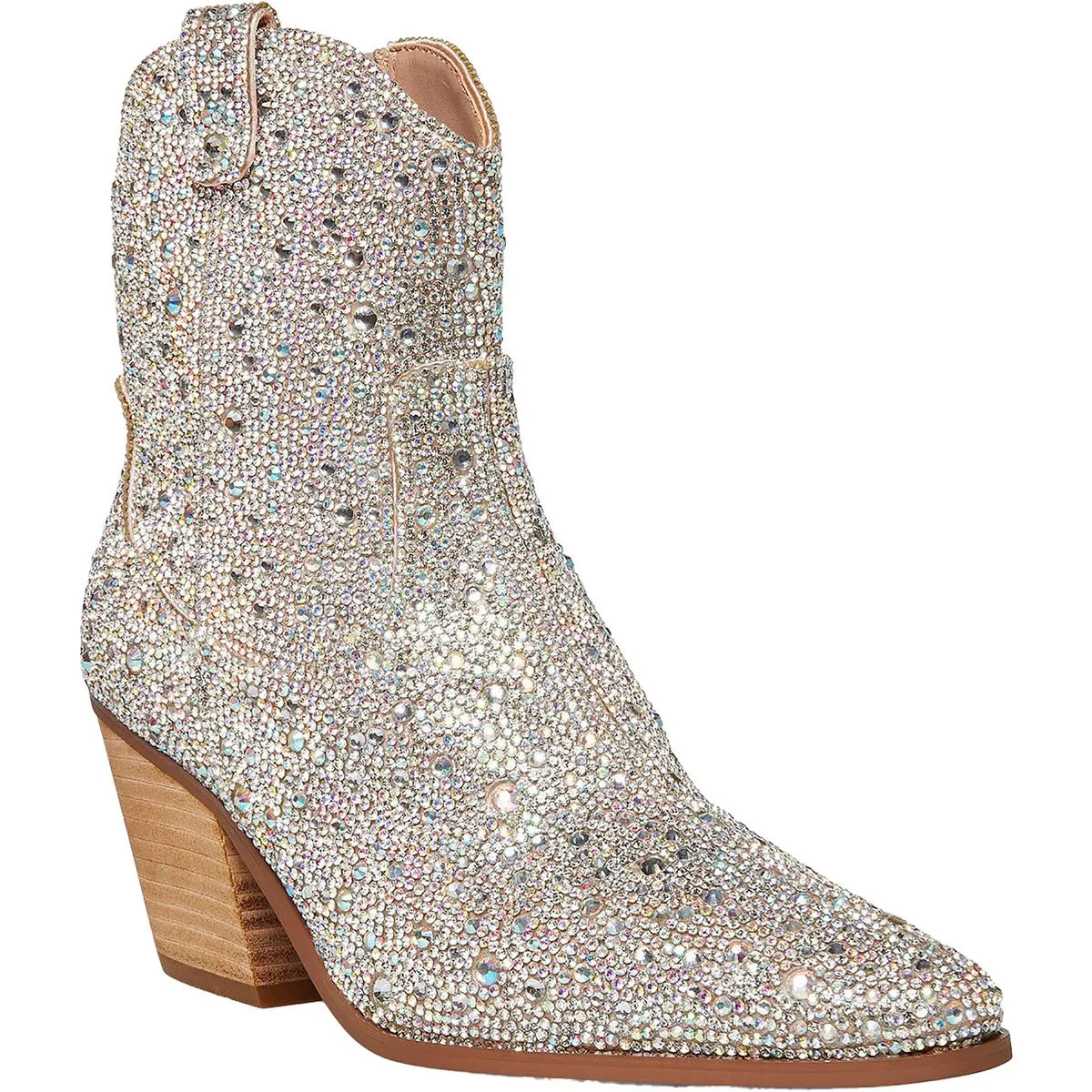 Diva  Womens Glass Stones Zipper Cowboy, Western Boots