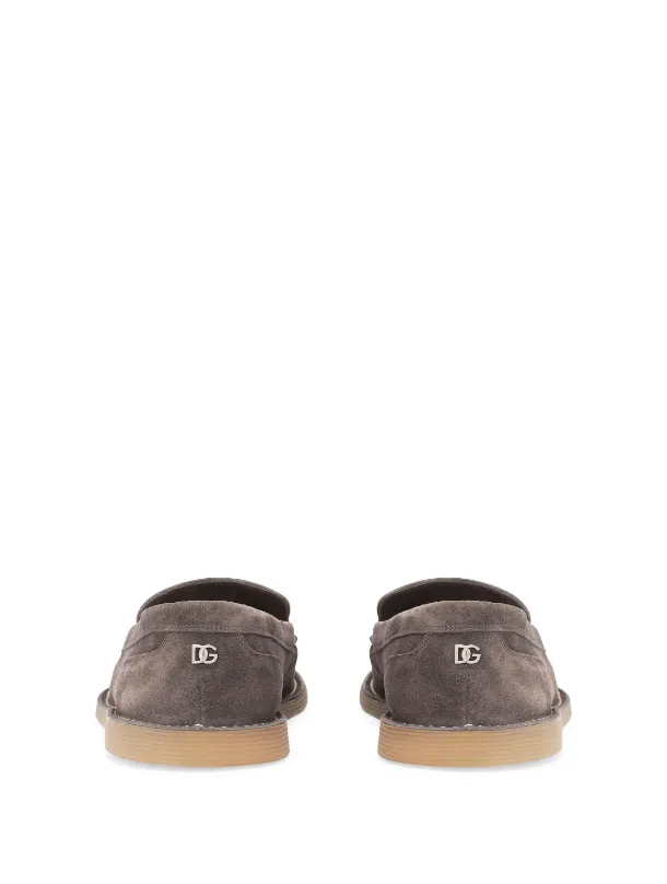 Dolce & Gabbana DG-plaque suede loafers