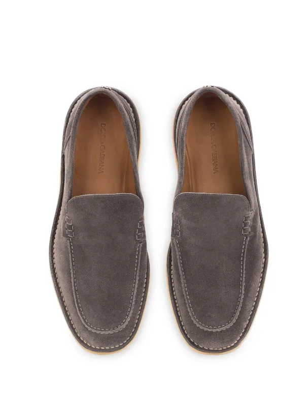 Dolce & Gabbana DG-plaque suede loafers