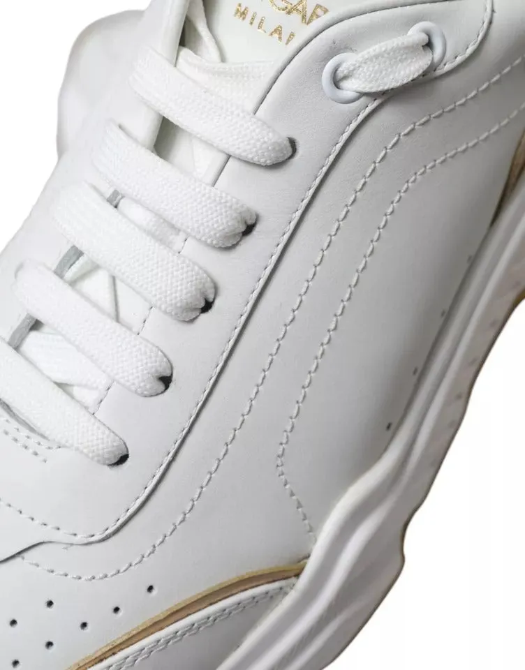 Dolce & Gabbana gold Leather Men Sneakers DAYMASTER Men's Shoes (Pre-Owned)