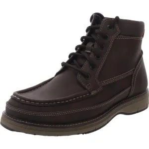 Dudley Mens Lace-Up Faux Leather Combat & Lace-Up Boots