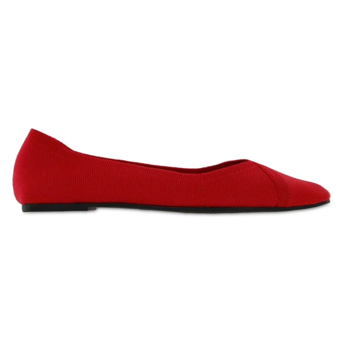 Elanna Womens Solid Knit Ballet Flats