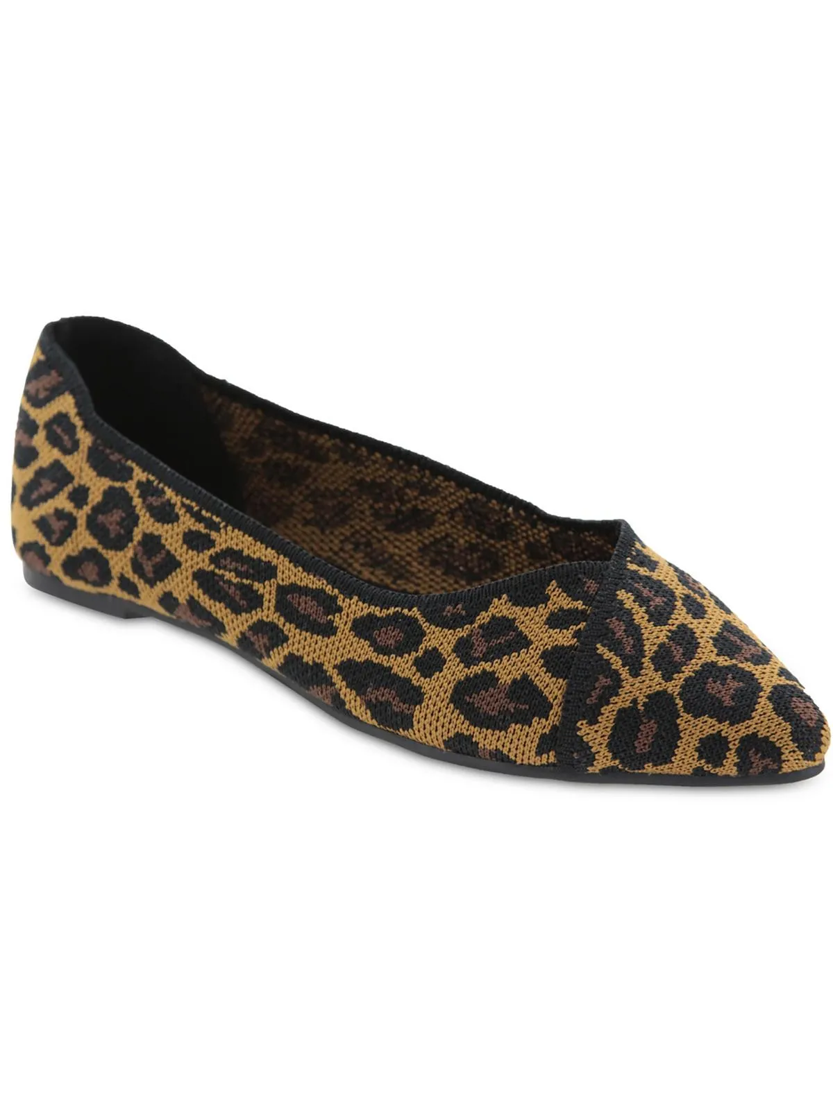 Elanna Womens Solid Knit Ballet Flats